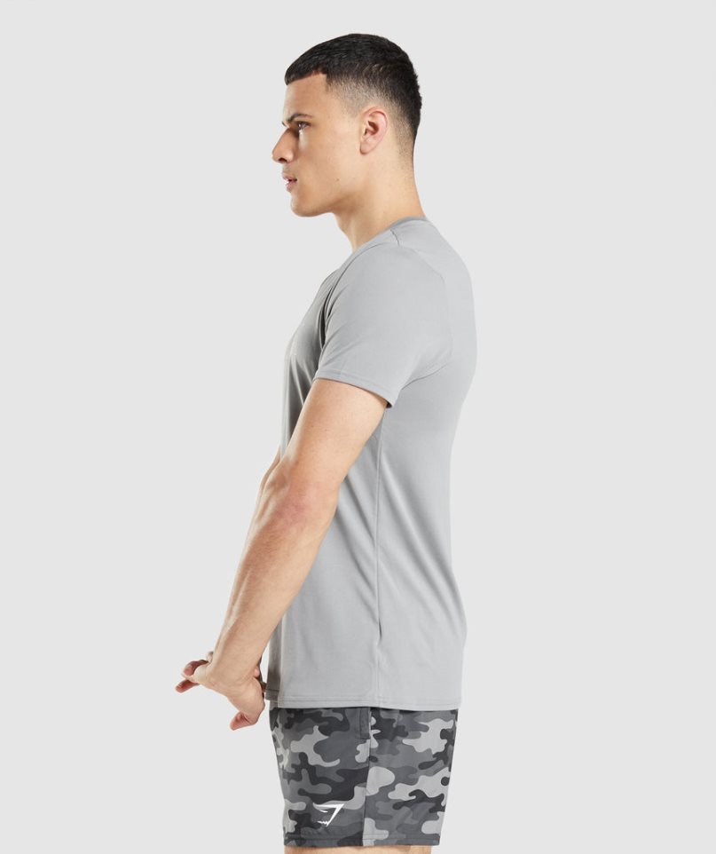 Men's Gymshark Arrival Graphic T-Shirts Light Grey | CA ND3580